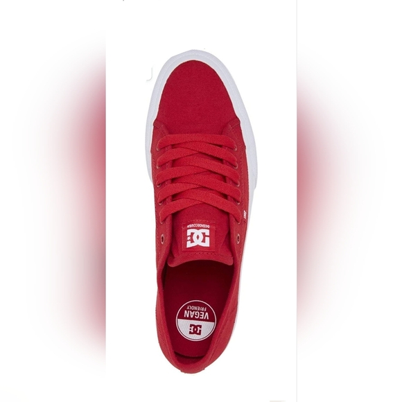 DC MANUAL ADYS300591-RED MENS RED CANVAS SKATE INSPIRED SNEAKERS SHOES - Picture 4 of 9